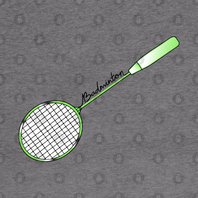 Badminton Racket Lover National Badminton Player (Green and Black Gradient) by Mochabonk